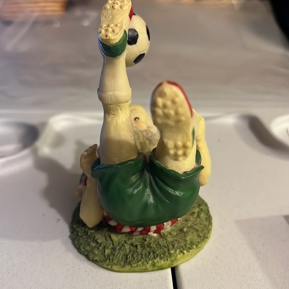 Santa Clause Christmas Holiday Soccer Ball Vintage Figurine Resin Decor House - Picture 4 of 6